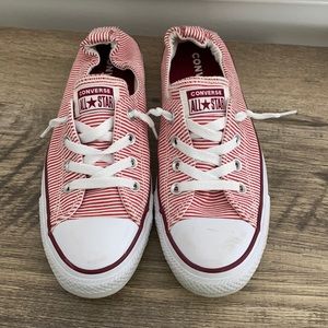 Converse All Star Shoreline Red Strip Slip On’s